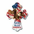Escenografia 6 x 8 in. Eagle & God Bless America Wall Cross ES3318102